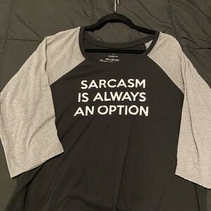 Torrid Sarcasm is Always an Option plus size 3/4 sleeve tee